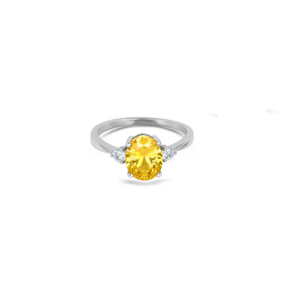 Yellow Oval Shape Pendant Set