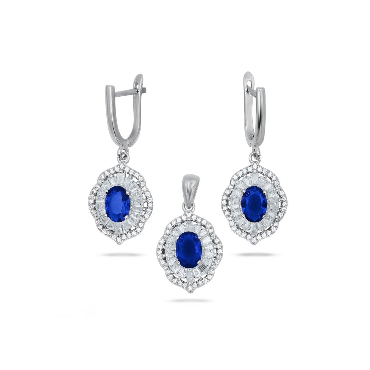 Classic And Sophisticated Style Blue Pendant Set