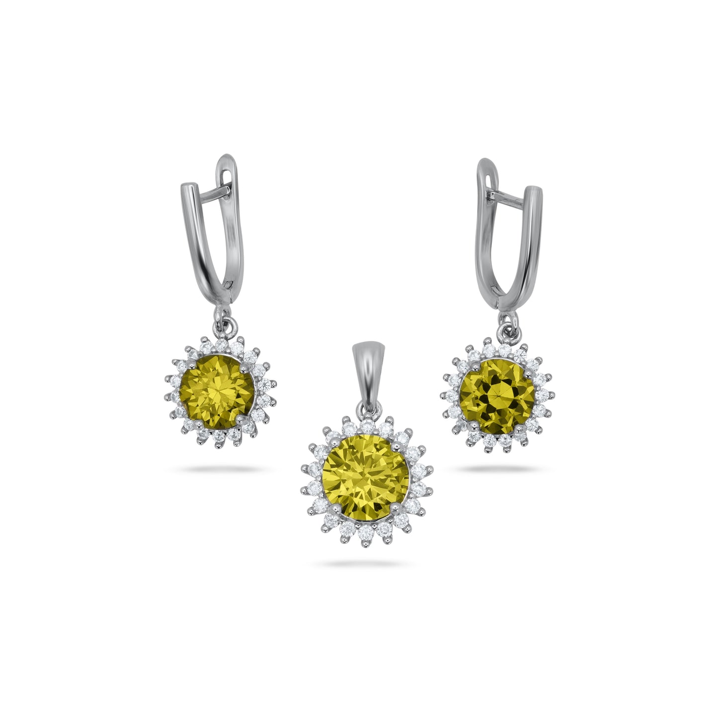 Round Flower Shape Pendant Set