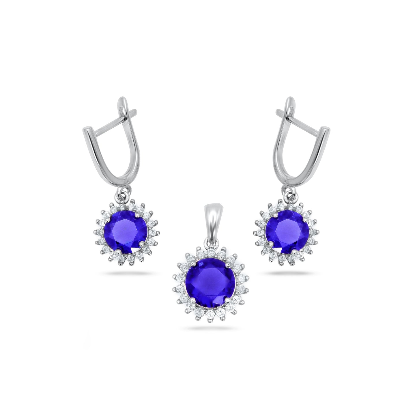 Hope Round Blue Pendant Set