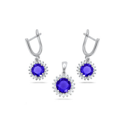 Hope Round Blue Pendant Set