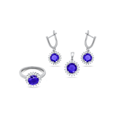 Hope Round Blue Pendant Set