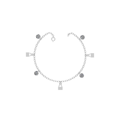Lock Shape Charms Anklet