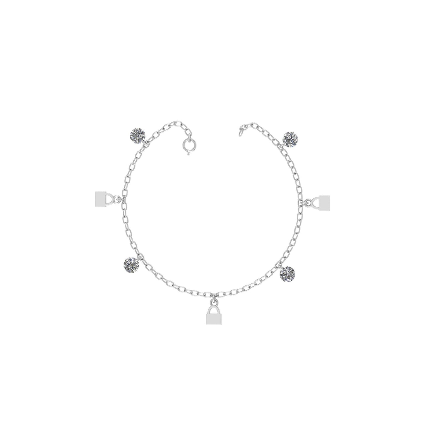 Lock Shape Charms Anklet