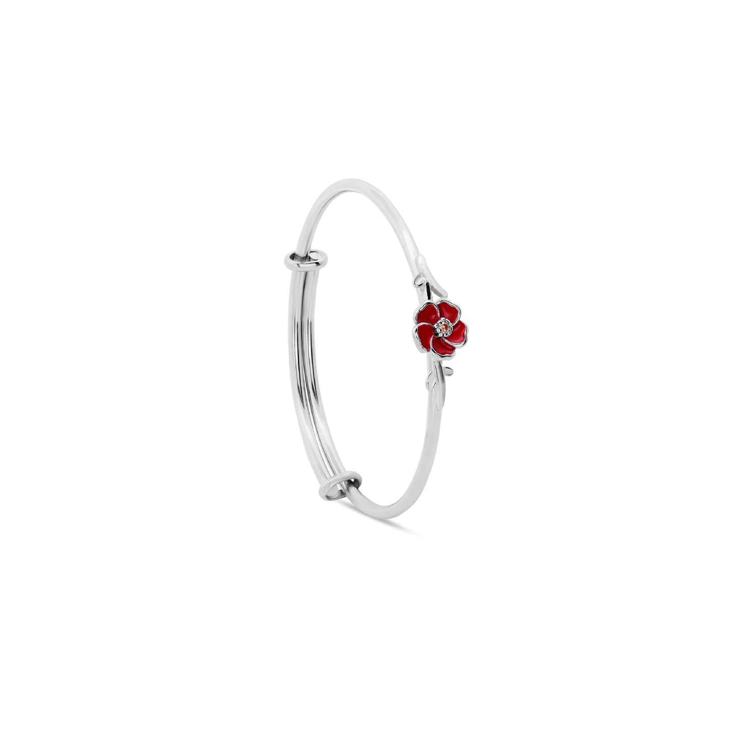 Red Poppy Flower Bangle