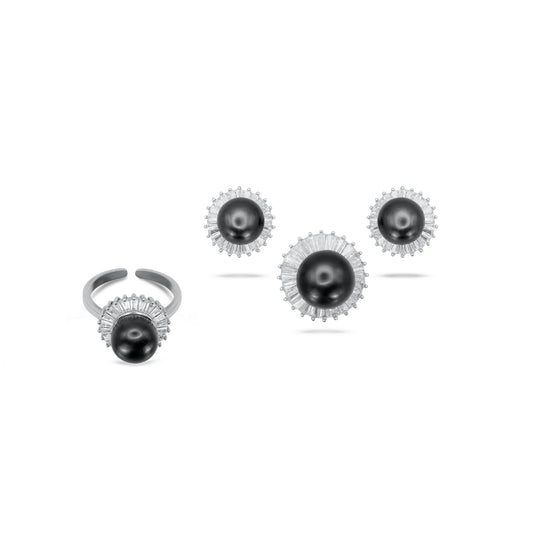 Black Pearl Pendant Set