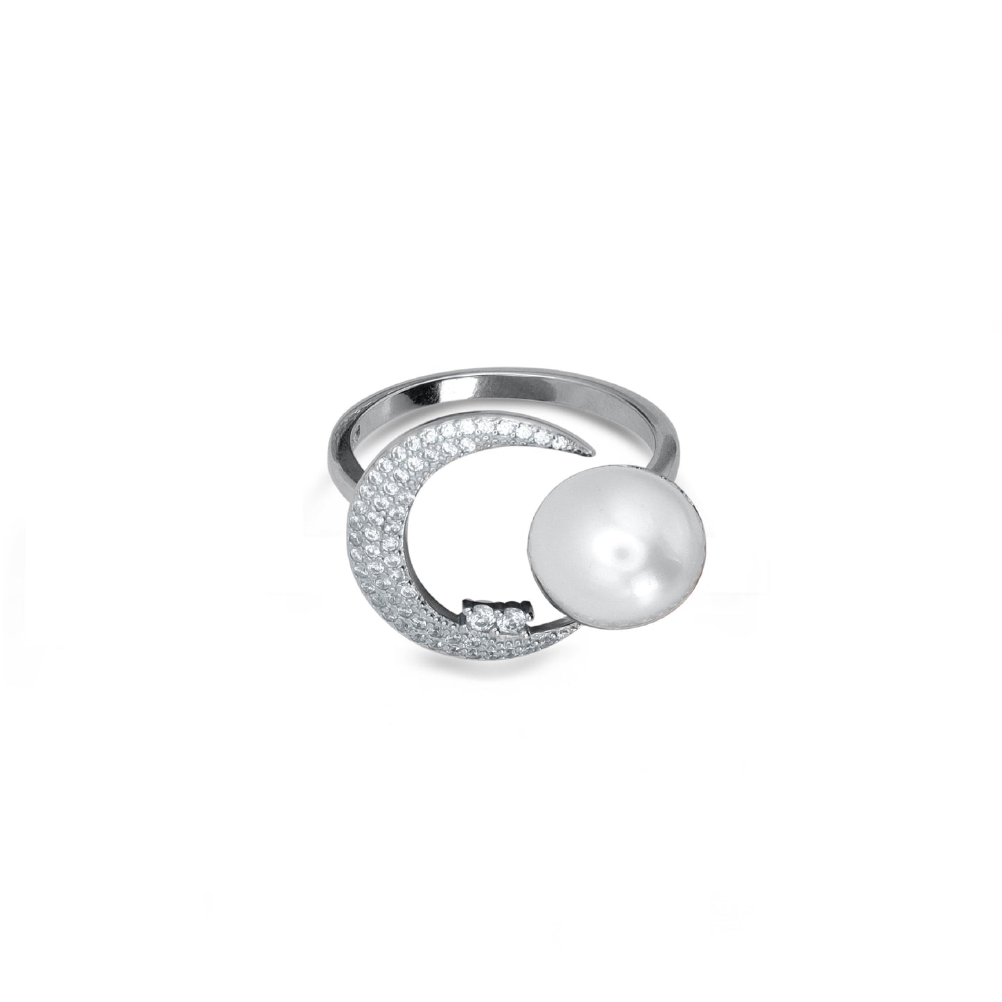 Crescent Moon Pearl Pendant Set