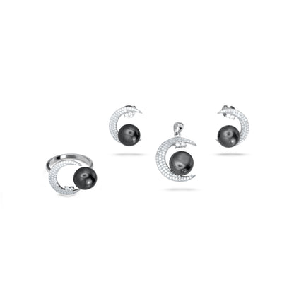 Crescent Moon Black Pearl
