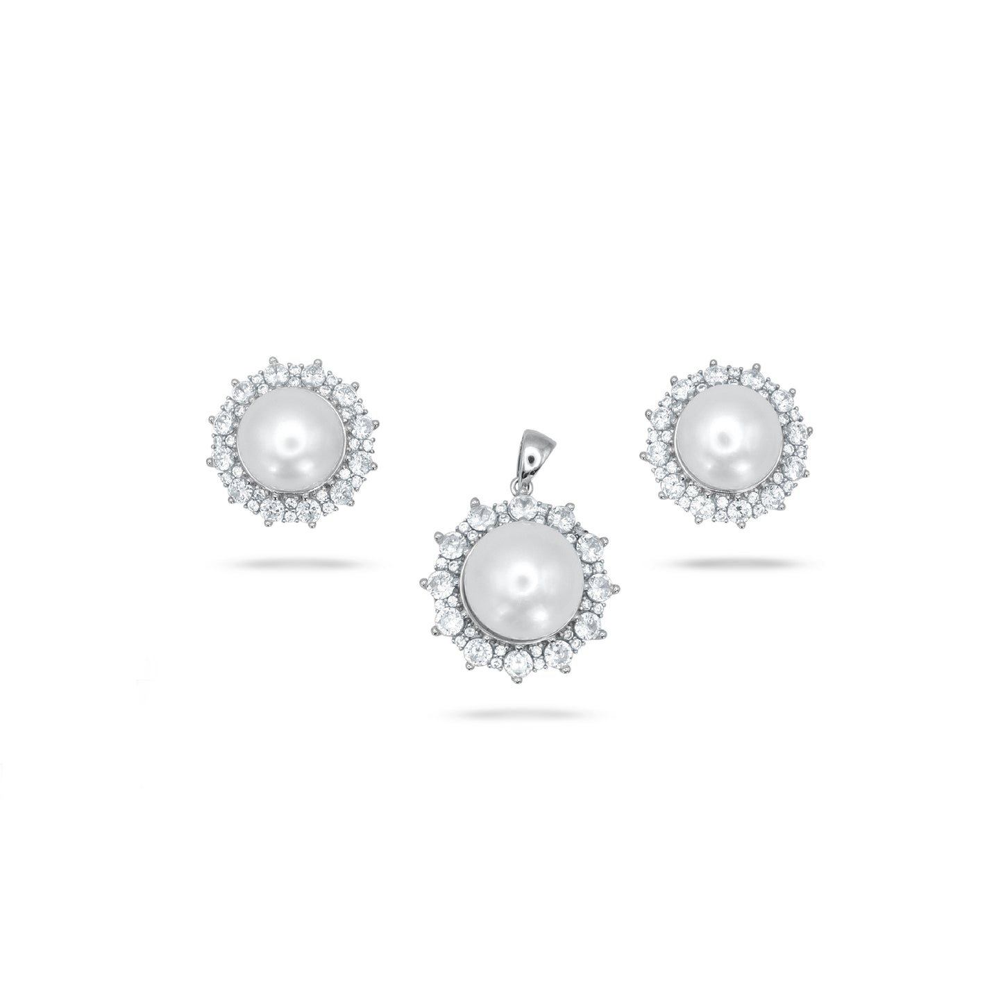 White Pearl Pendant Set