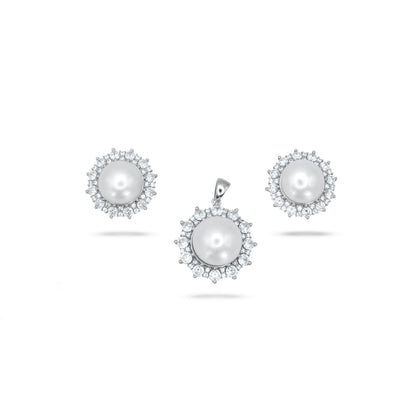 White Pearl Pendant Set