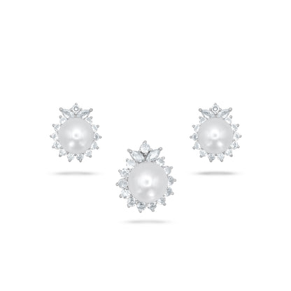 White Pearl Pendant Set