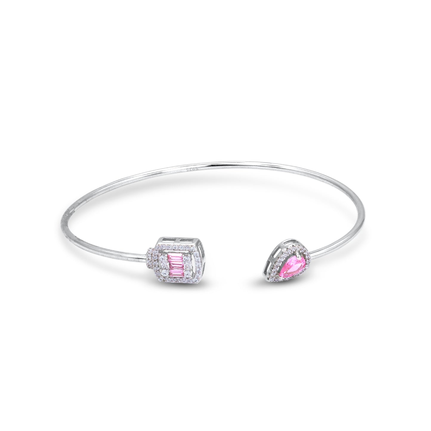 Silver Zircon Stones Bangle