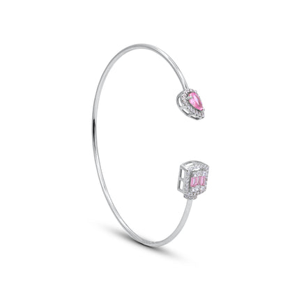 Silver Zircon Stones Bangle