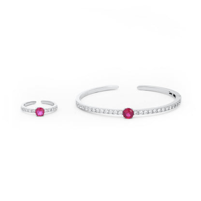 Fine Ring And Sterling Silver Bangle